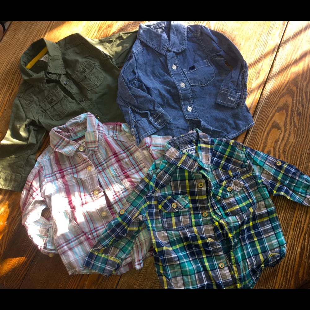 Carter’s and Genuine 12M baby boys flannel bundle